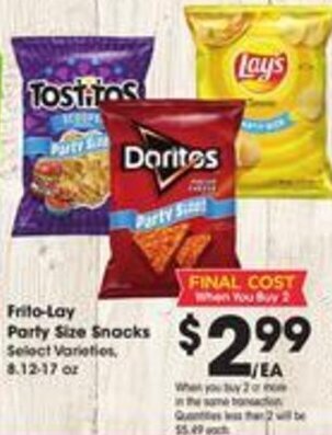 Kroger Frito-Lay Party Size Snacks offer