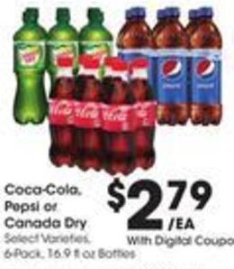Kroger Coca-Cola, Pepsi or Canada Dry offer