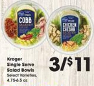 Kroger Kroger Single Serve Salad Bowls offer