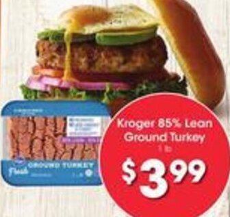 Kroger Kroger 85% Lean Ground Turkey offer