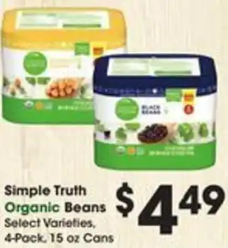 Kroger Simple Truth Organic Beans 15 oz. offer