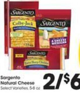 Kroger Sargento Natural Cheese offer