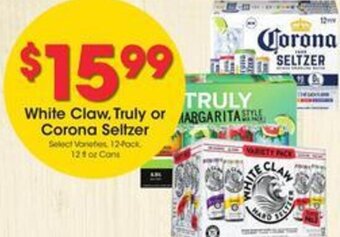 Kroger White Claw, Truly or Corona Seltzer offer