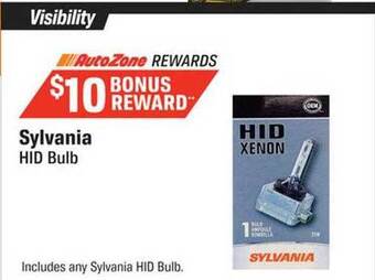 AutoZone Sylvania hid bulb offer