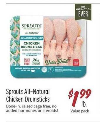Sprouts Farmers Market Sprouts all-natural chicken drumsticks offer