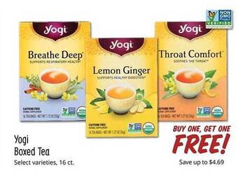 Sprouts Farmers Market Yogi boxed tea offer