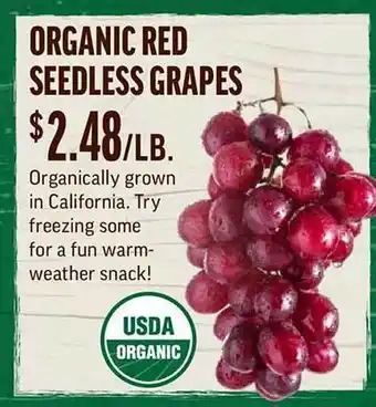 Central Market Organic red seedless grapes offer