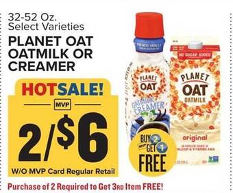 Food Lion Planet oat oatmilk or creamer offer