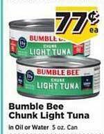Food Town Store Bumble bee chunk light tuna offer