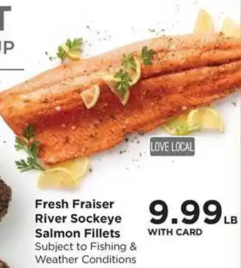 QFC Fresh fraiser river sockeye salmon fillets offer
