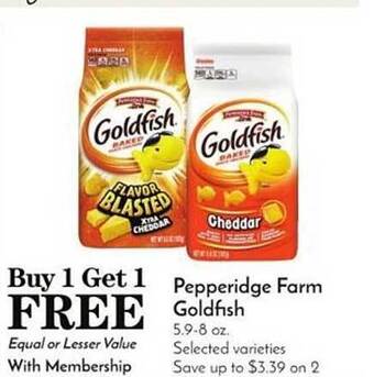 Pavilions Pepperidge farm goldfish offer
