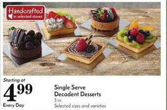 Pavilions Single serve decadent desserts offer