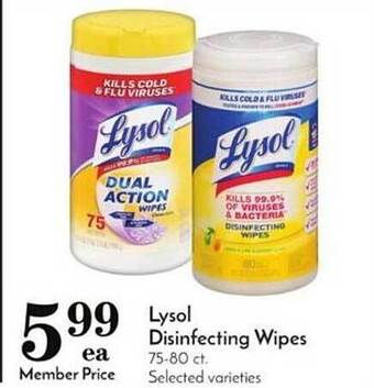 Pavilions Lysol disinfecting wipes offer