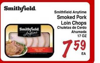 Sellers Bros Smithfield anytime smoked pork loin chops offer