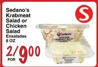 Sellers Bros Sedano's krabmeat salad of chicken salad offer