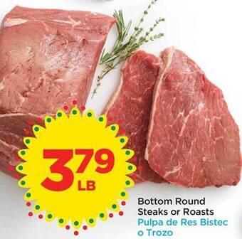 Food 4 Less Bottom round steaks or roasts offer