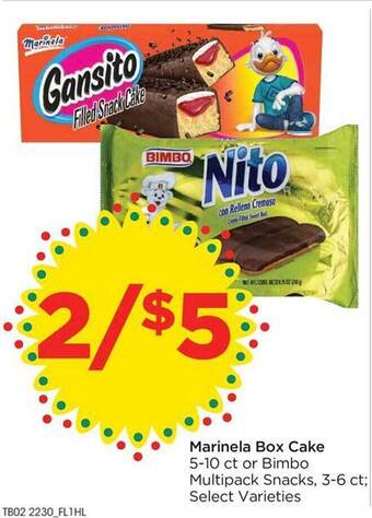 Food 4 Less Marinela box cake offer