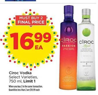 Food 4 Less Ciroc vodka offer