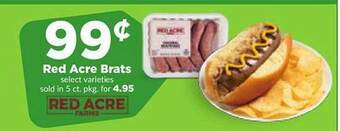 Hy-Vee Red acre brats offer