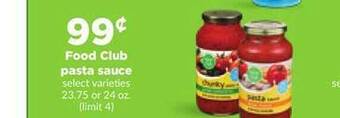 Hy-Vee Food club pasta sauce offer