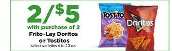 Hy-Vee Frito-lay doritos or tostitos offer