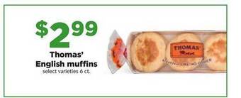 Hy-Vee Thomas' english muffins offer
