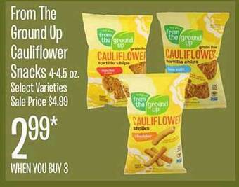 Jewel-Osco From the ground up cauliflower snacks offer
