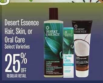 Jewel-Osco Desert essence hair, skin, or oral care offer