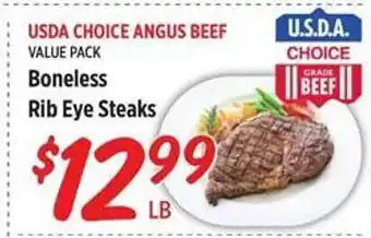 Rouses Usda choice angus beef boneless rib eye steaks offer