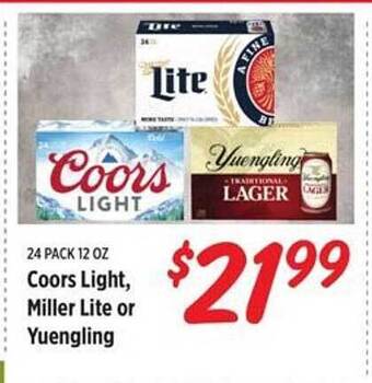 Rouses Coors light, miller lite or yuengling offer