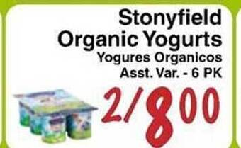 Stonyfield organic yogurts