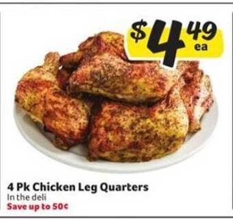 Winn Dixie 4 pk chicken leg quarters offer