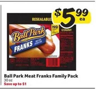 Winn Dixie Ball park meat franks family pack offer