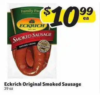 Winn Dixie Eckrich original smoked sausage offer