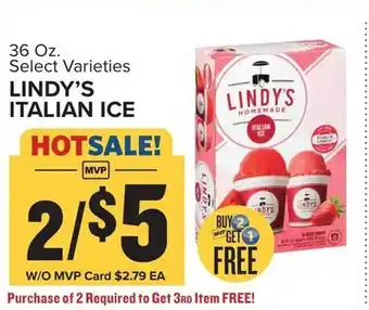 Food Lion Lindy's italian ice offer