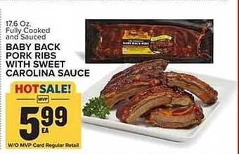 Food Lion Baby back pork ribs with sweet carolina sauce offer