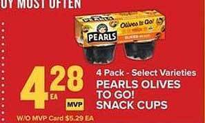 Food Lion Pearls olives to go! snack cups offer