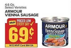 Food Lion Armour vienna sausage offer