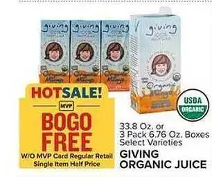 Food Lion Giving organic juice offer