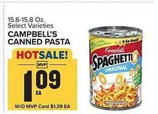 Food Lion Campbell's canned pasta offer