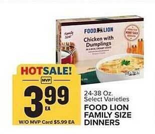 Food Lion Food lion family size dinners offer