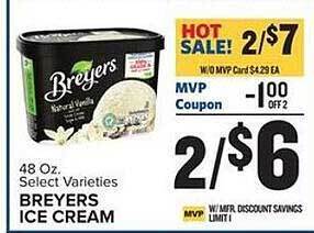 Food Lion Breyers ice cream offer