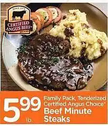 El Ahorro Certified angus choice beef minute steaks offer