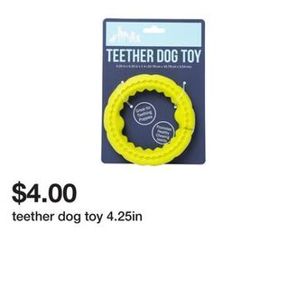 Five Below Teether dog toy 4.25in offer
