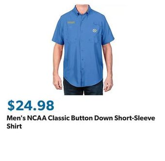 Sam's Club Men's ncaa classic button down short-sleeve shirt offer
