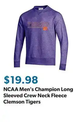 Sam's Club Ncaa men's champion long sleeved crew neck fleece clemson tigers offer