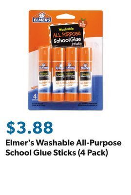 Sam's Club Elmer's washable all-purpose school glue sticks (4 pack) offer