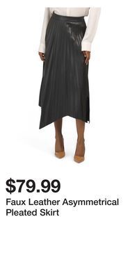 TJ Maxx Faux leather asymmetrical pleated skirt offer