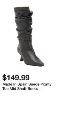 TJ Maxx Made in spain suede pointy toe mid shaft boots offer