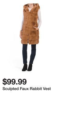 TJ Maxx Sculpted faux rabbit vest offer
